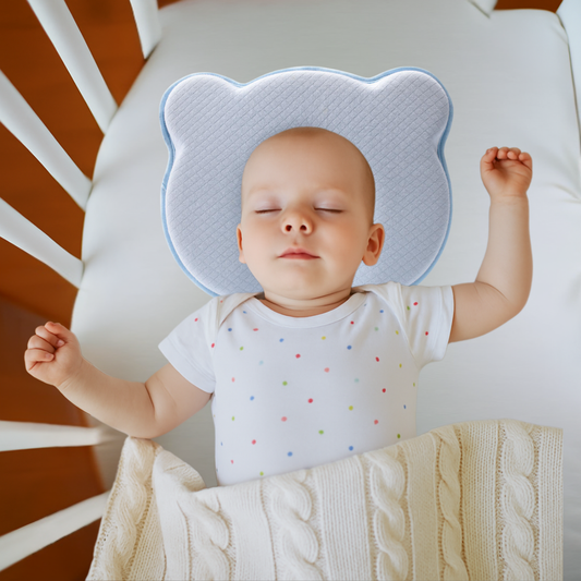 maooa™ Memory Foam Baby Pillow with Washable Cover – Blue