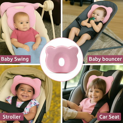 maooa™ Memory Foam Baby Pillow – Pink