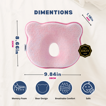 maooa™ Premium Memory Foam Baby Pillow – Pink
