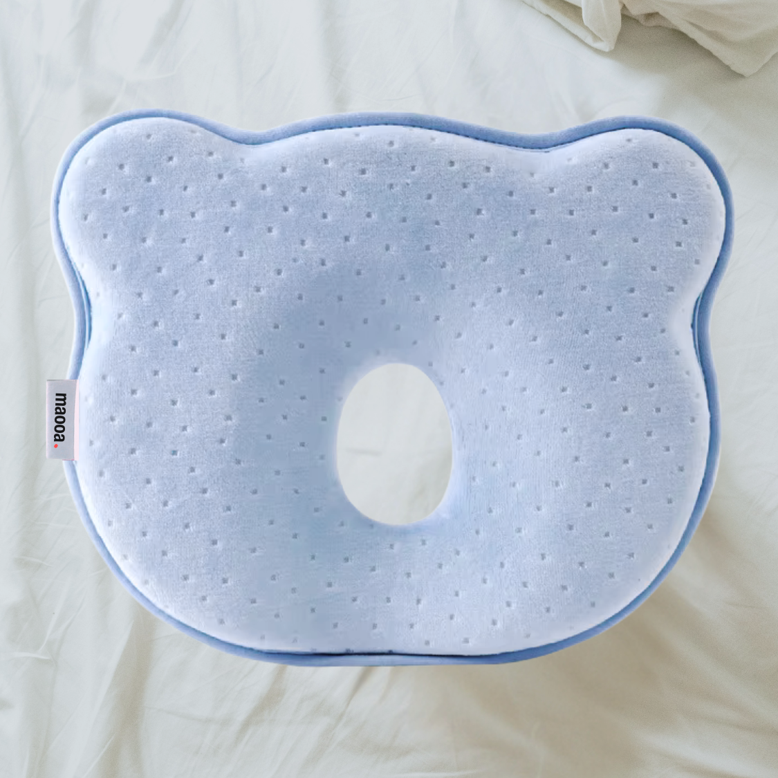 maooa™ Premium Memory Foam Baby Pillow – Blue