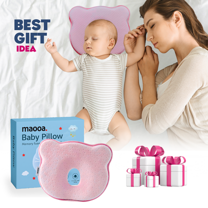 maooa™ Premium Memory Foam Baby Pillow – Pink