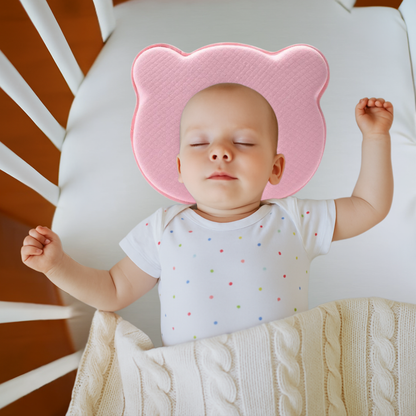 maooa™ Memory Foam Baby Pillow with Washable Cover – Pink