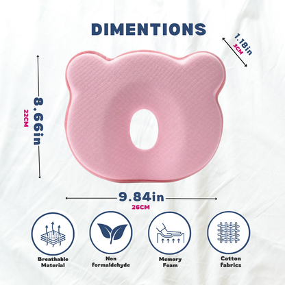 maooa™ Memory Foam Baby Pillow – Pink