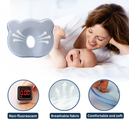 maooa™ Memory Foam Baby Pillow – Blue