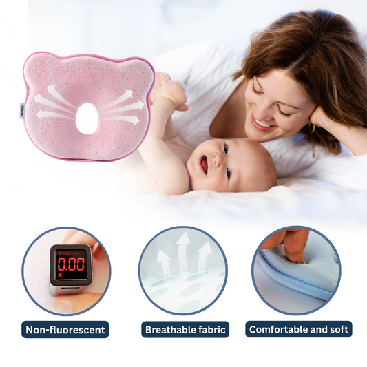 maooa™ Premium Memory Foam Baby Pillow – Pink